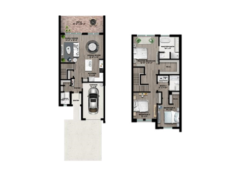 Floor plan for 3 beds, 2.5 baths, 1679 sqft